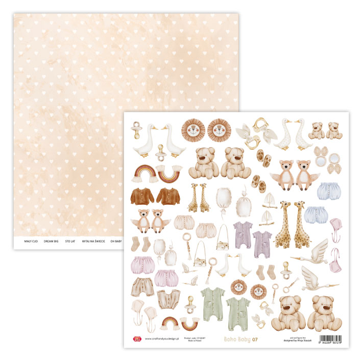 CP-BH07 Elements for self-cutting out Craft & You Design 30.5x30.5 Boho Baby 07