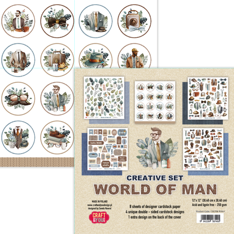 CSET08-WM-8 Big CREATIVE set 30,5x30,5cm World of Man