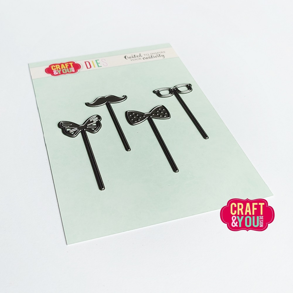 CW242 Cutting Dies - Men's attributtes on sticks - Craft&You Design
