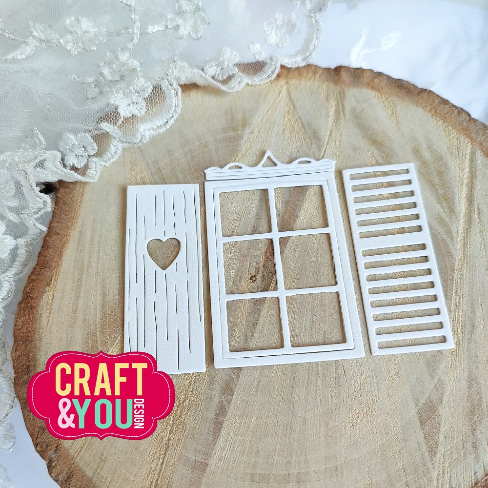 CW248 Window with shutters / okno z okiennicami Cutting Die - Craft&You Design