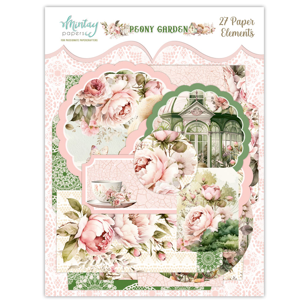 MT-PEO-LSCE - Peony Garden - Paper Envelopes and Tags - MINTAY MINTAY - die cuts