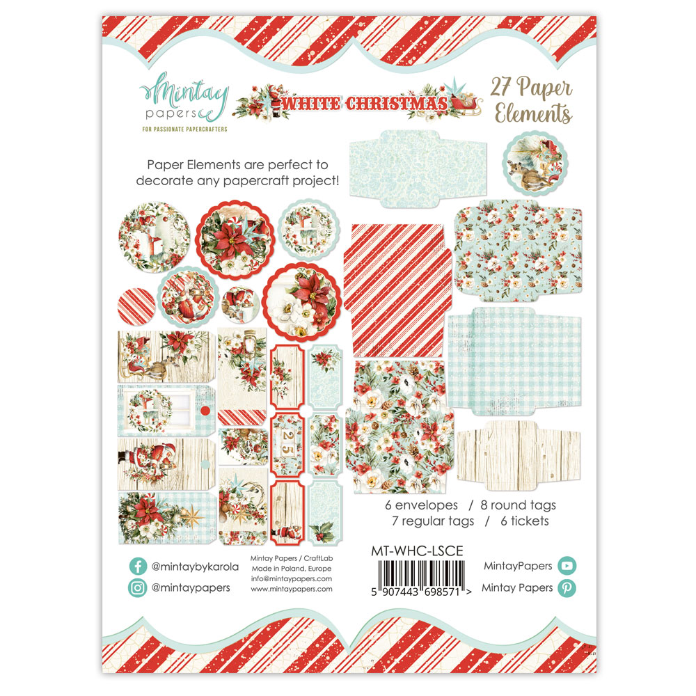 MT-WHC-LSCE - White Christmas - Paper Envelopes and Tags - MINTAY MINTAY - die cuts