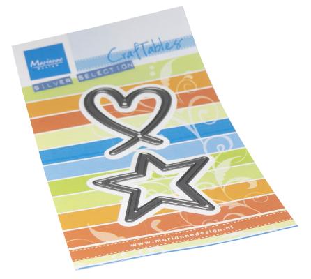 CR1631 Metal Die Marianne Design - CrafTables - HEART & STAR