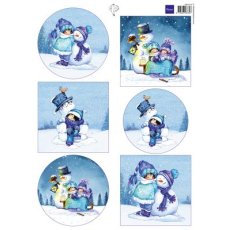 HK1713  A4 one side paper - Marianne Design - Snoesjes - Snowfun