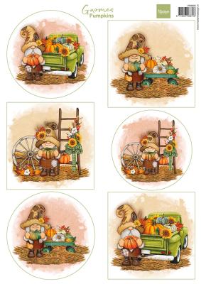 VK9603 A4 one side paper - Marianne Design - Gnomes - Pumpkins