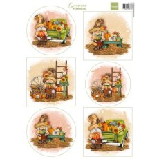 VK9603  A4 one side paper - Marianne Design - Gnomes - Pumpkins