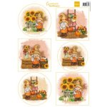 VK9604 A4 one side paper - Marianne Design - Gnomes - SUNFLOWERS