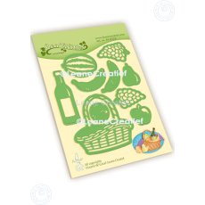 45.8528 Metal Die Leane Creatief - Fruit picnic basket