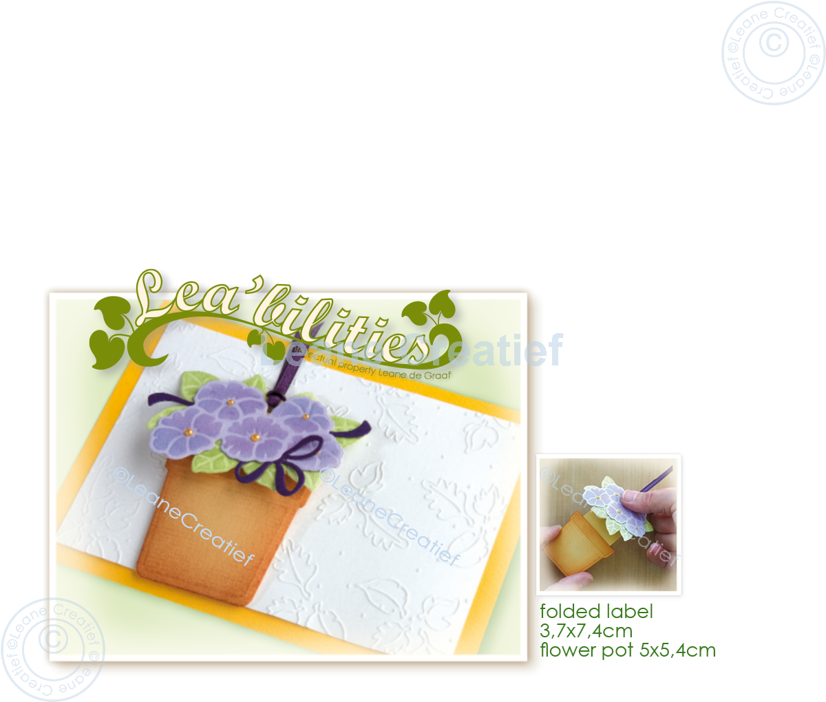 45.8535 Metal Die Leane Creatief - Flower pot label pocket