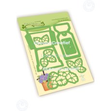 45.8535 Metal Die Leane Creatief - Flower pot label pocket 