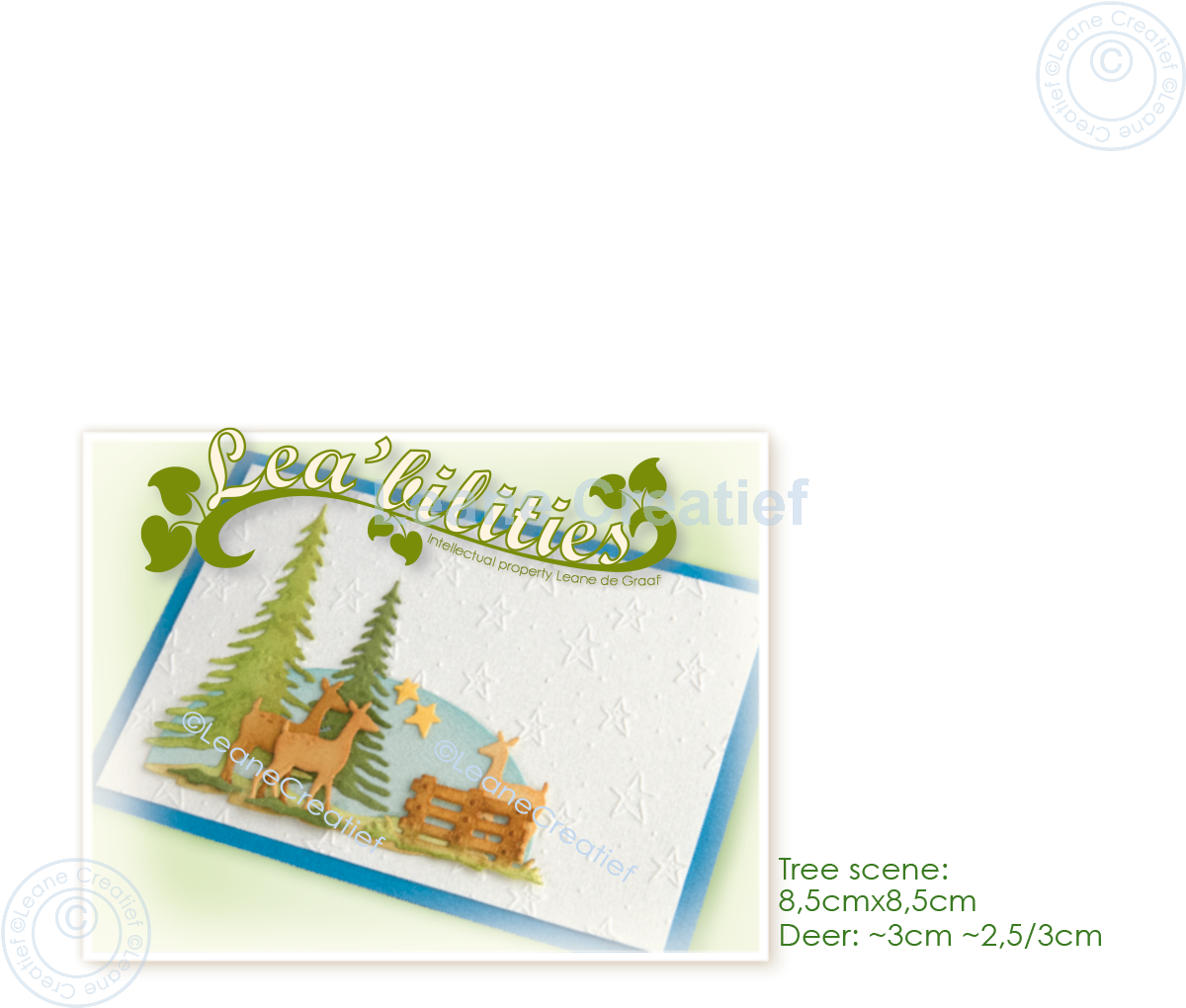45.8580 Metal Die Leane Creatief - Deer scene diorama