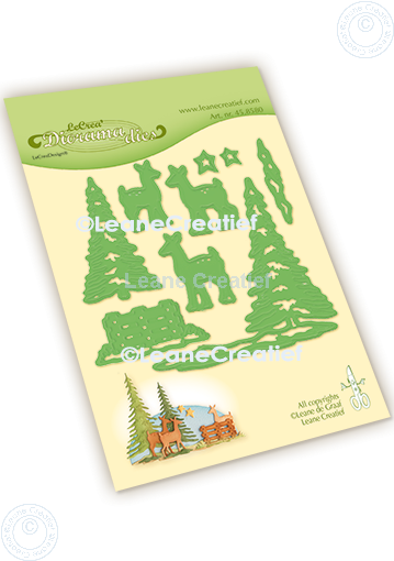 45.8580 Metal Die Leane Creatief - Deer scene diorama
