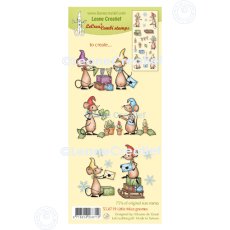 55.8719 Leane Creatief Acrylic Stamp - combi clear stamp Mice little Gnomes