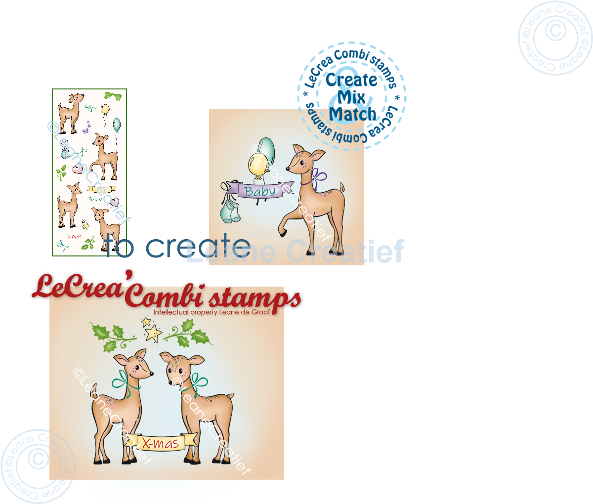 55.8733 Leane Creatief Acrylic Stamp - little Deer