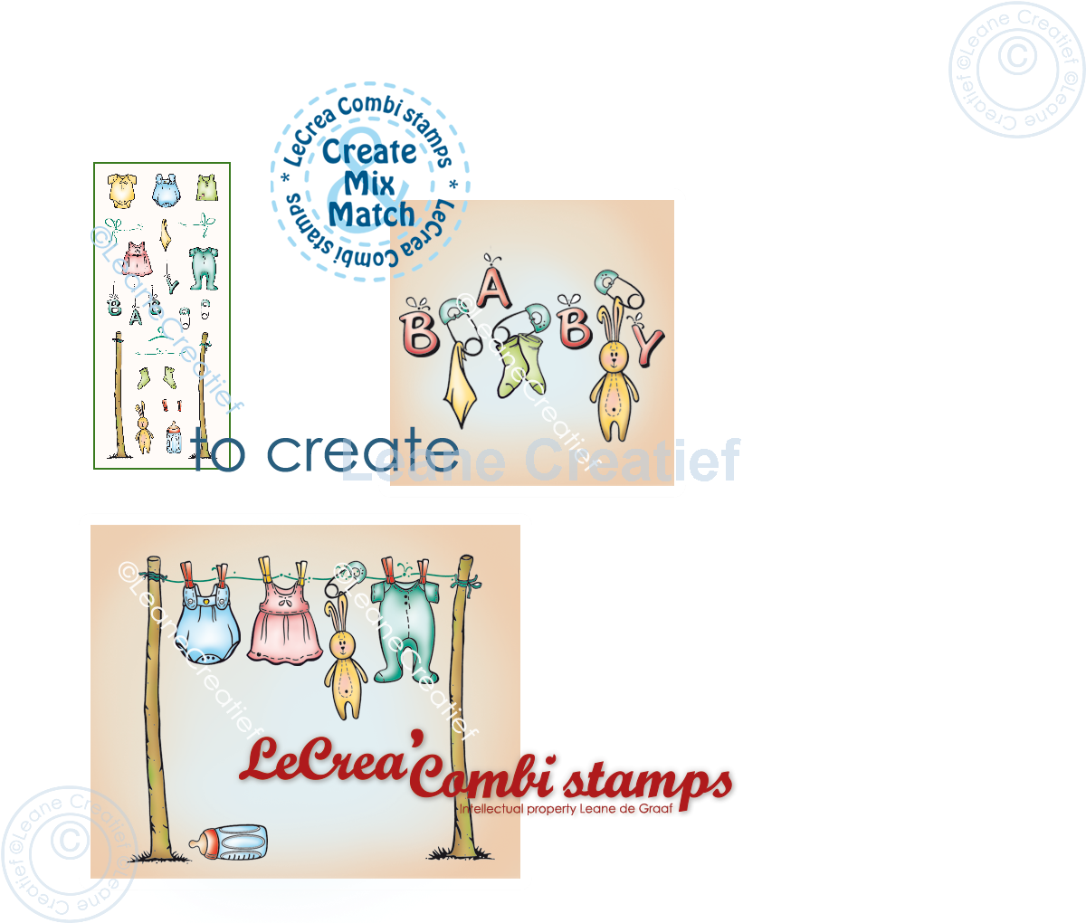 55.8740 Leane Creatief Acrylic Stamp - Baby items