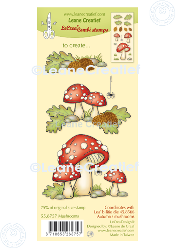 55.8757 Leane Creatief Acrylic Stamp - Mushrooms