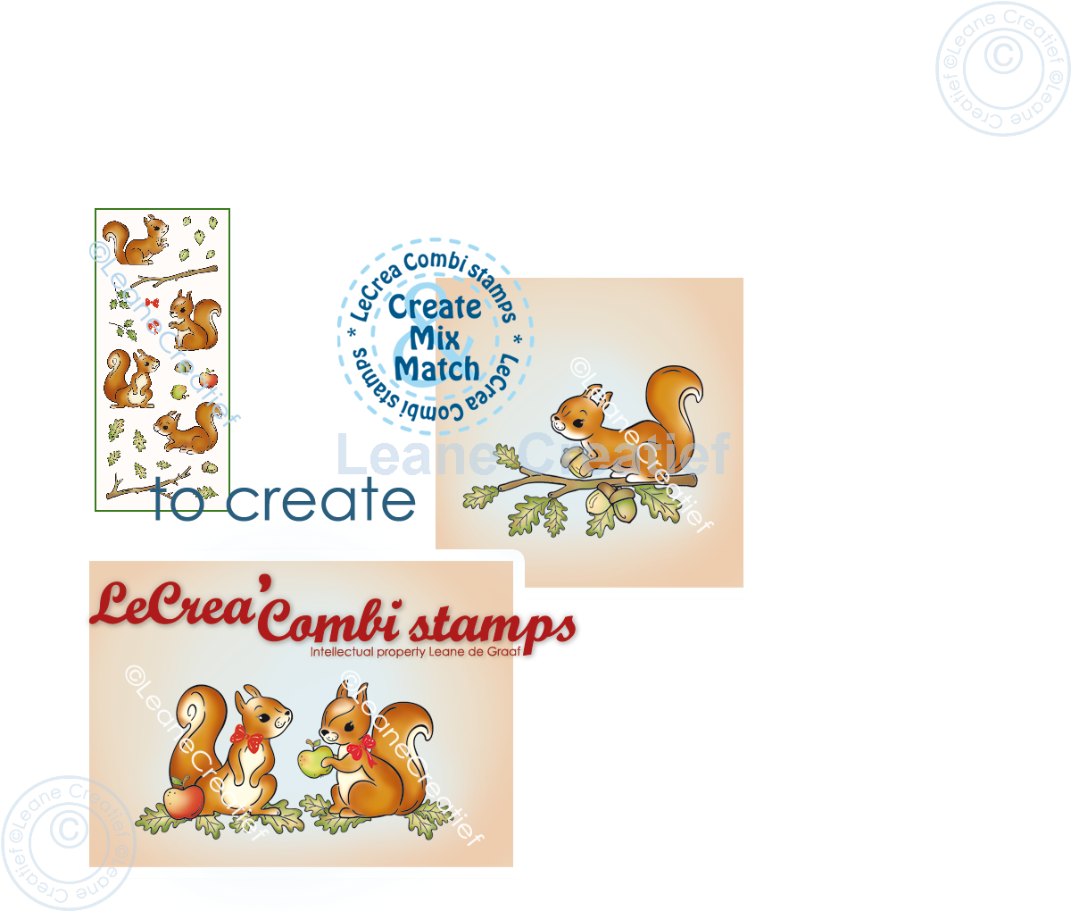 55.8771 Leane Creatief Acrylic Stamp - Squirrels