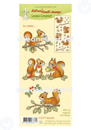 55.8771 Leane Creatief Acrylic Stamp - Squirrels