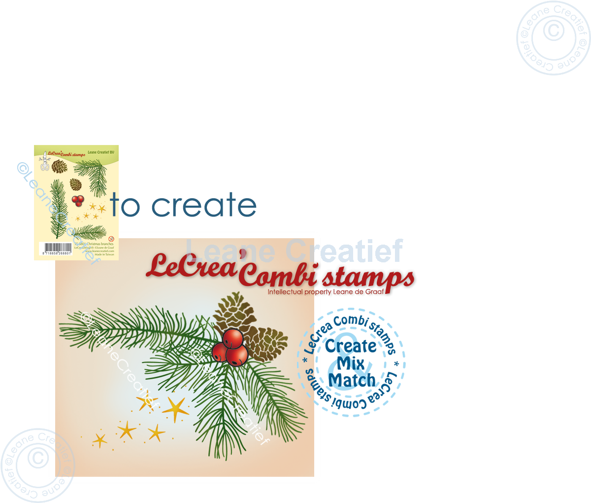 55.8801 Leane Creatief Acrylic Stamp - Christmas branches
