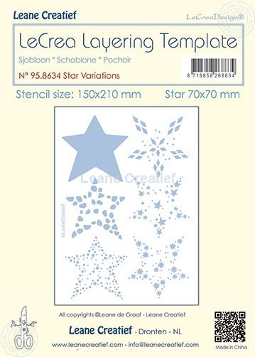 95.8634 Mask - Leane Creatief - Layering Template, Star variations Ø 70mm