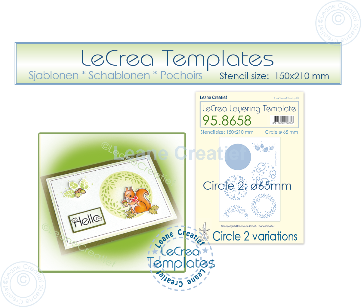 95.8658 Mask - Leane Creatief - Circle variations 2 Ø 65mm