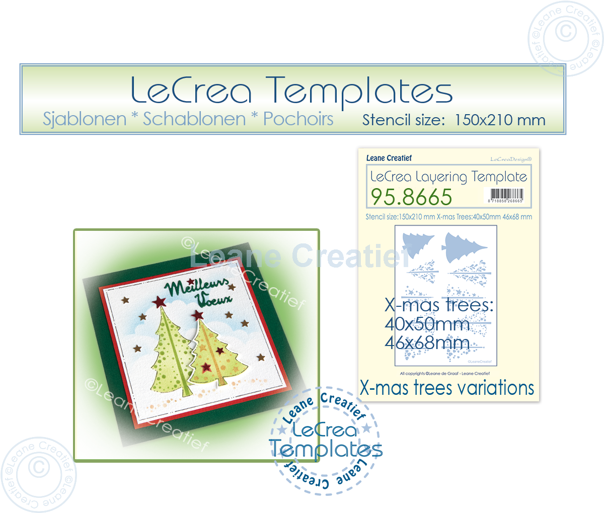 95.8665 Mask - Leane Creatief - X-mas Trees variations