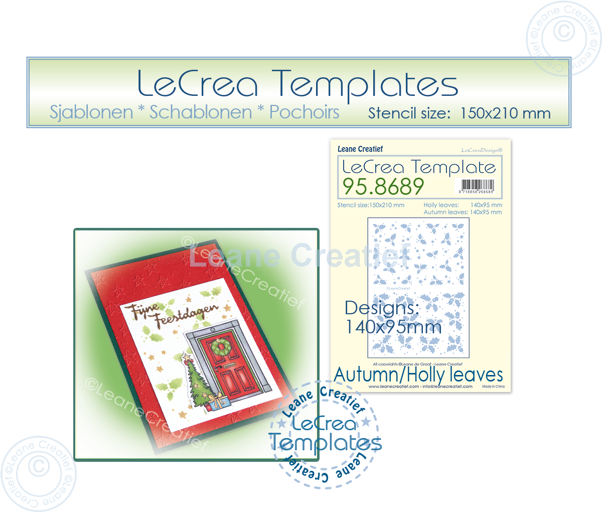 95.8689 Mask - Leane Creatief - Autumn & Holly leaves