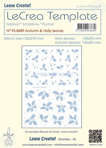 95.8689 Mask - Leane Creatief - Autumn & Holly leaves