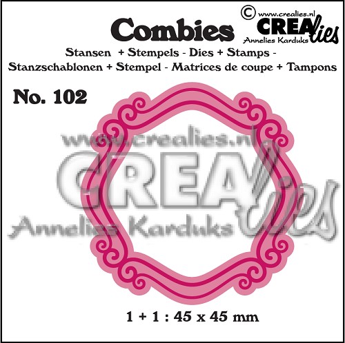CLCB102 Crealies • Combies die & stamp set no.102 FrameB