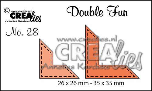 CLDF28 Crealies • Double fun cutting die no.28 Corners with stitchline