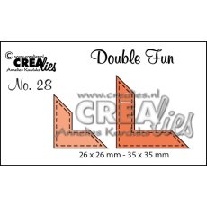 CLDF28  Crealies • Double fun cutting die no.28 Corners with stitchline
