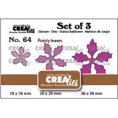 CLSET64 Crealies • Set of 3 dies Poinsettia pointy leaves 