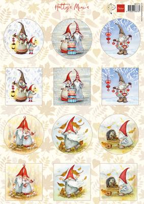HK1714 A4 one side paper - Marianne Design -Hetty's Mini's - Gnomes