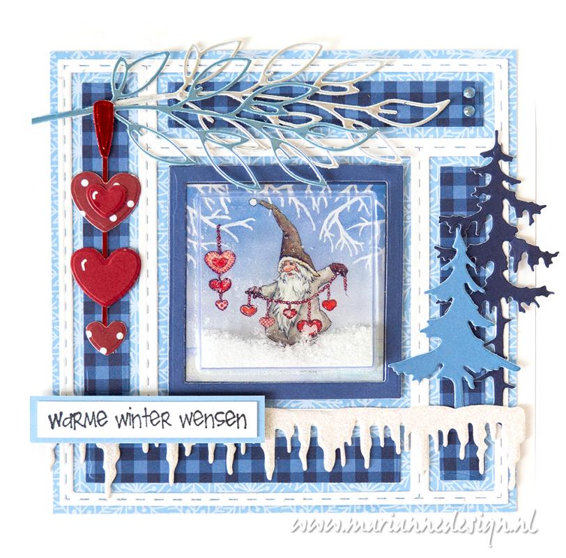 HK1714 A4 one side paper - Marianne Design -Hetty's Mini's - Gnomes
