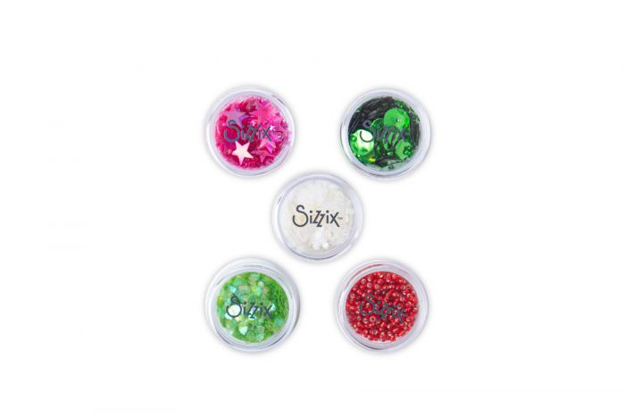 664675 Sizzix • Sizzix Making Essential - Sequins & Beads, Festive, 5PK