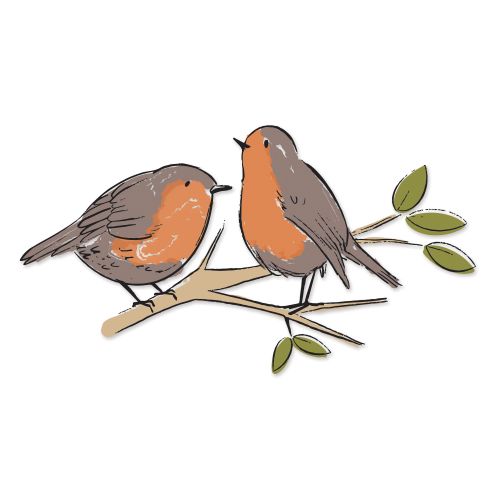 666324 Sizzix • Layered Clear Stamps Garden Birds