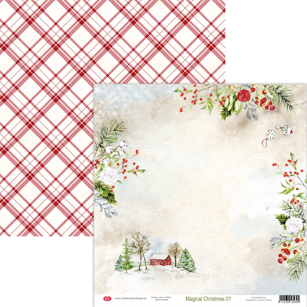 CP-MC01 Double-sided paper 12x12" Craft & You Design - Magical Christmas 01