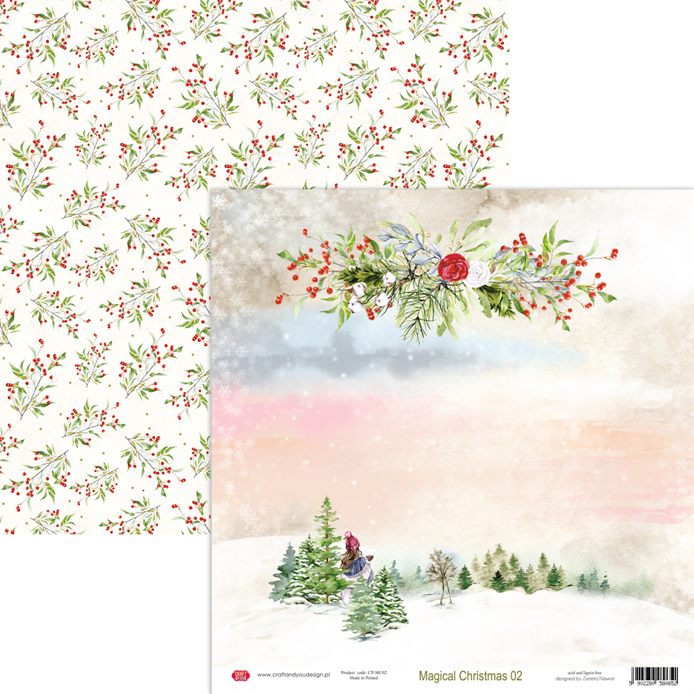 CP-MC02 Double-sided paper 12x12" Craft & You Design - Magical Christmas 02