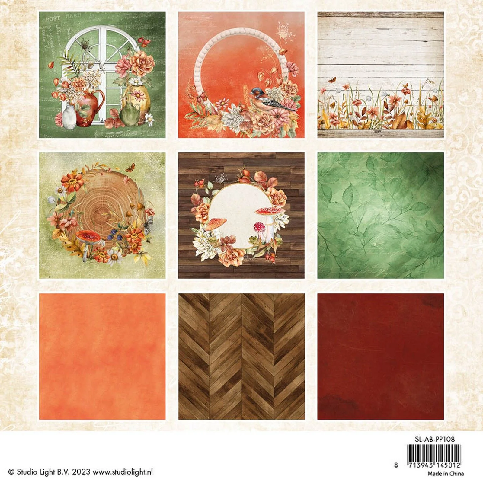 SL-AB-PP108 Paper Pad 15x15cm StudioLight - Autumn Bouquet