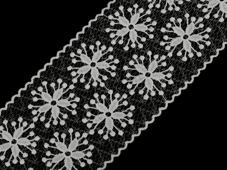 550040 Koronka wyszywana szerokość 11 cm - Off White - 1m