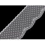 550166  Koronka syntetyczna szerokość 60 mm 1 biały - 1m