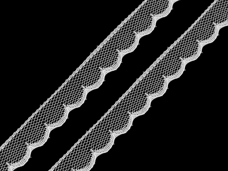 550174 Koronka syntetyczna szerokość 14 mm 1 biały - 1m