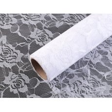 740941-1  Koronka biała  o szer. 48cm sprzedawana po1m