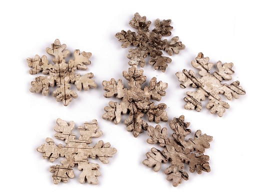 840496 Śnieżynki z kory brzozowej naturalne w opak. 6 sztuk