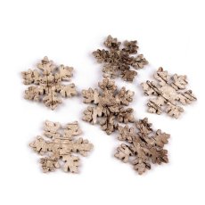 840496 Śnieżynki z kory brzozowej naturalne w opak. 6 sztuk