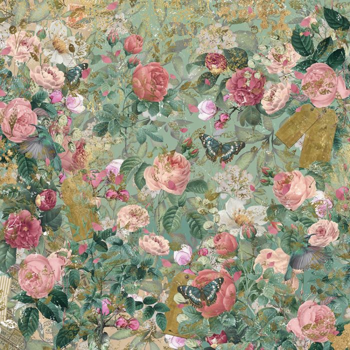 NGA-VR-PAD12 Nature's Garden Vintage Rose 12" x 12" Paper Pad