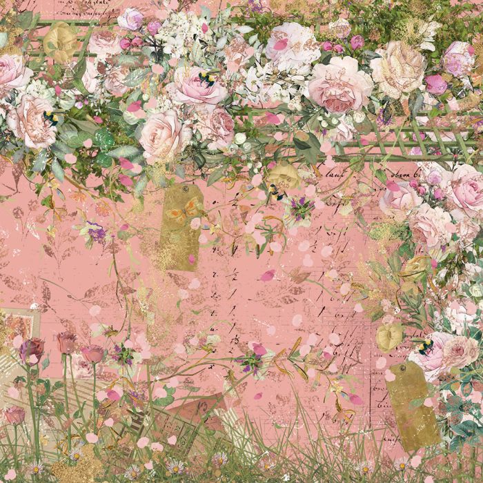 NGA-VR-PAD12 Nature's Garden Vintage Rose 12" x 12" Paper Pad