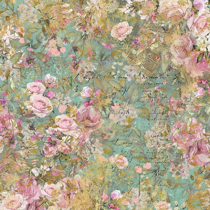 NGA-VR-PAD12 Nature's Garden Vintage Rose 12" x 12" Paper Pad