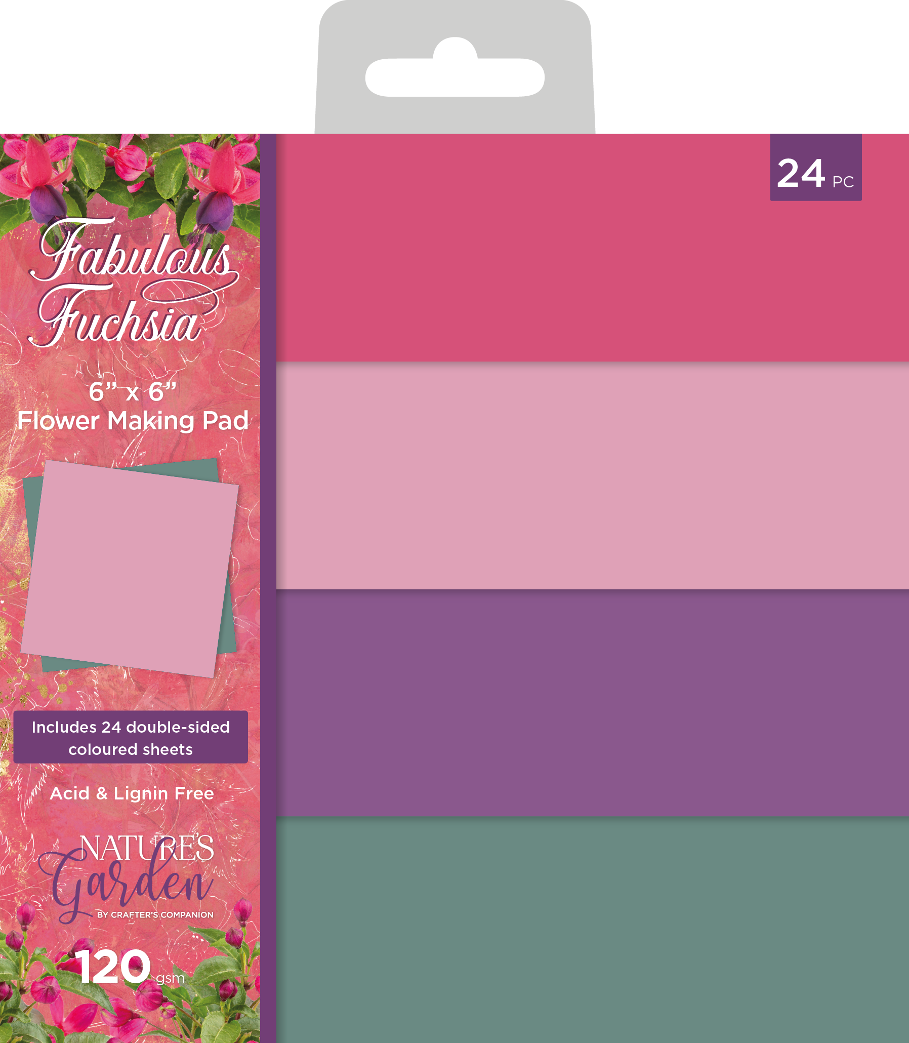 NGA-FF-FLOW6 Nature's Garden Fabulous Fuchsia 6" x 6” Flower Making Pad