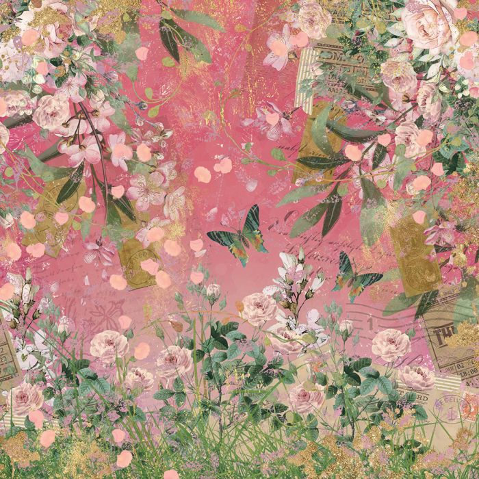 NGA-VR-PAD12 Nature's Garden Vintage Rose 12" x 12" Paper Pad